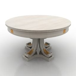 Klasický 3D model kulatého stolu s nohami