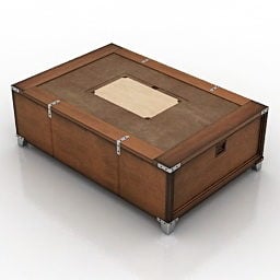 Modello 3d del forziere del tesoro da tavolo vintage
