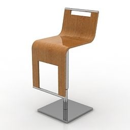 Bar Chair Curved Wood Top 3d model