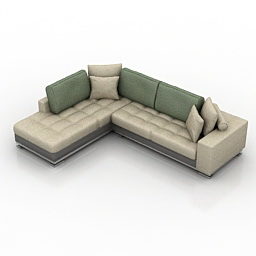 Style de coin de canapé moderne modèle 3D