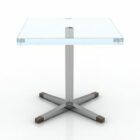 Table carrée en verre avec un pied