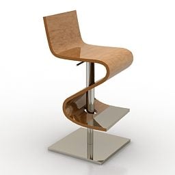 3д модель барного стула Z-образной формы