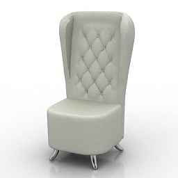 Wingback Leather Armchair V1 3d model