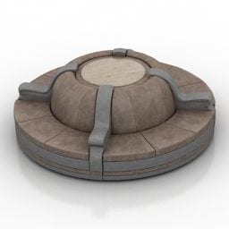 3D model kruhové pohovky