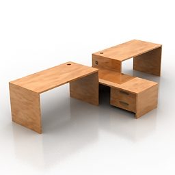Office Wooden Working Table 3d model