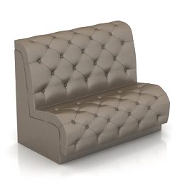 Sofa đơn da nâu mẫu 3d