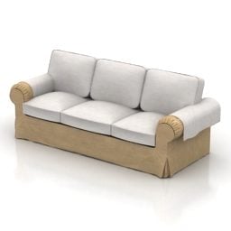 Model 3D Sofa 3 Dudukan Elegan