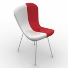 लाल सफेद प्लास्टिक की कुर्सी