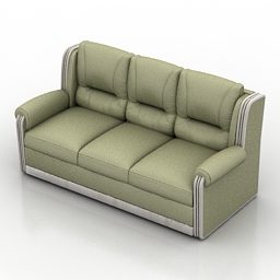 Sofa 3 seter Stoff Grønn 3d modell