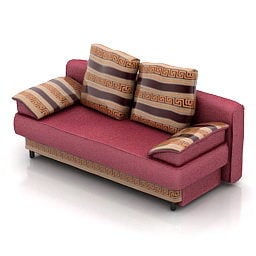 Home Loveseat Sofa With Pillows 3d model