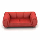 赤い布のラブシートソファ