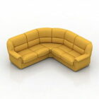 Home Yellow Leather Corner Sofa