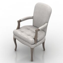 Single White Fabric Armchair 3d model