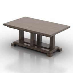 โต๊ะสี่เหลี่ยมผืนผ้าไม้ โมเดล Selva 3d
