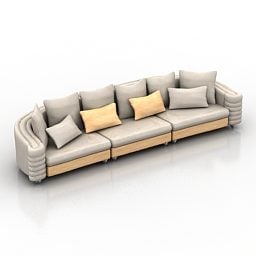 Wide Sofa For Hall Space 3d model
