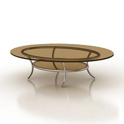 Oval Glass Coffee Table V2 3d model