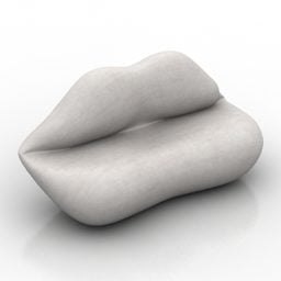 Model 3D sofy w kształcie ust