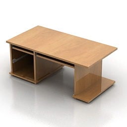 Office Wooden Work Table V1 3d model