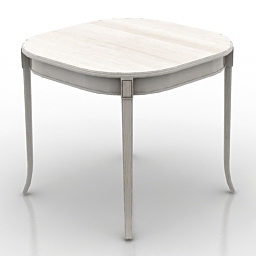 Round Corner Wood Table 3d model