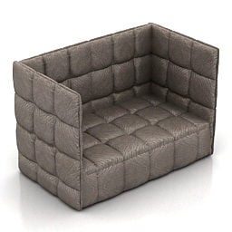 نموذج أريكة جلدية مربعة الشكل ثلاثية الأبعاد