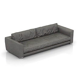 3д модель современного серого тканевого дивана