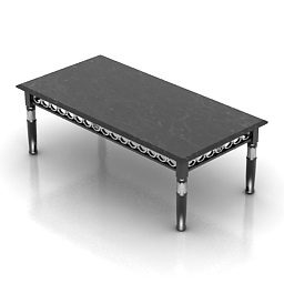 Black Rectangle Coffee Table 3d model