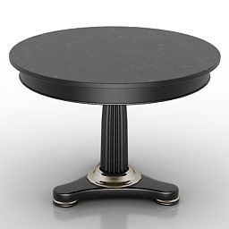 Black Round Dinning Table 3d model