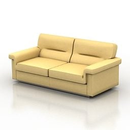 Yellow Leather Sofa Orazio 3d model