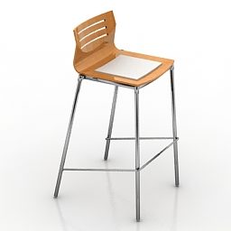 Cadeira de bar Fora Wood Top modelo 3d