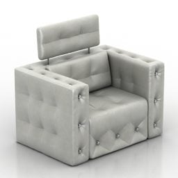 Cube Armchair White Color 3d model