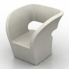 Modern Cube Armchair White Fabric