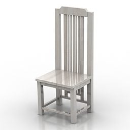 Chair Vertical Wood Ladder 3d model