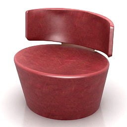 Leather Round Chair Furniture 3d model