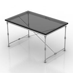Dark Glass Table Rectangle Shape 3d model