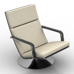 Πολυθρόνα σαλονιού Μπεζ Δερμάτινο 3d μοντέλο