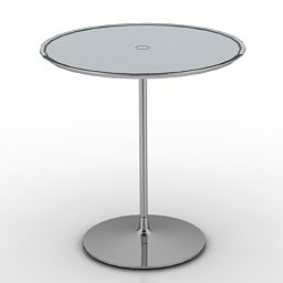Model 3D szklanego stołu w kształcie koła