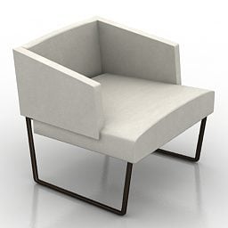 Modern White Cube Armchair 3d model