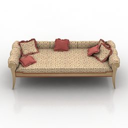 Home Sofa Yellow Fabric 3d model