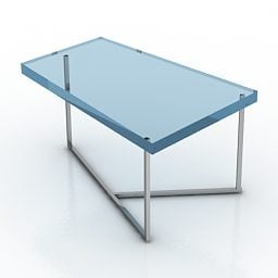 Mesa de cristal Pata estilizada Modelo 3d