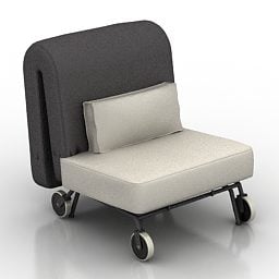 Односпальне крісло Ikea з колесами 3d модель