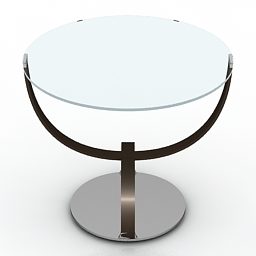 Glass Table Globe Leg Style 3d model