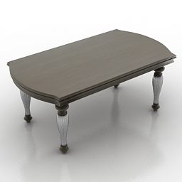 Antique Table Dark Wood 3d model