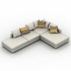 Olohuoneen beige sektionaalinen sohva