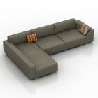 Sofa sectionnel en tissu gris