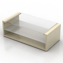 طاولة زجاجية طبقتين نموذج ثلاثي الأبعاد