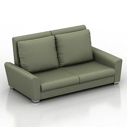 Leather Sofa Loveseat 3d model