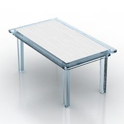 Glass Top Table Metal Legs 3d model