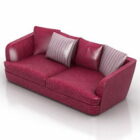 Sofa Kursi Empuk Kulit Merah