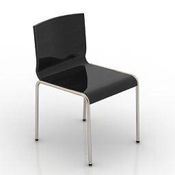 Chair Curved Plastic Back 3d model