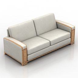 Beige Leather Sofa 3d model